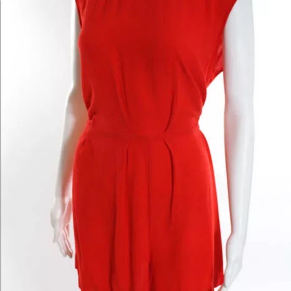 Zara Romper Size Large Orange Red Color Open Back - Picture 3 of 8
